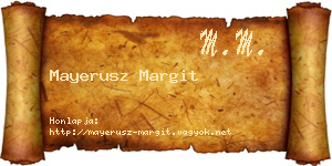 Mayerusz Margit névjegykártya